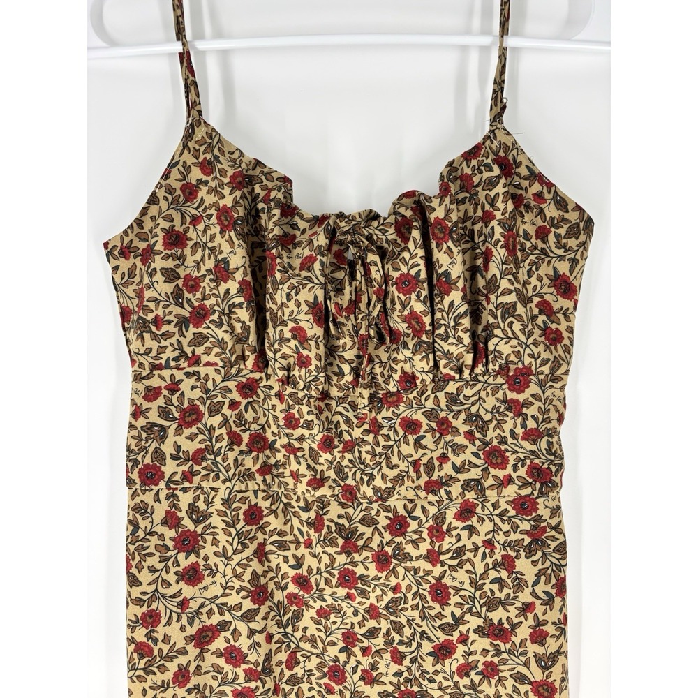 Forest Fairy Y2K Babydoll Sweetheart Slip Midi Dress Smocked Autumn Dark Cottage